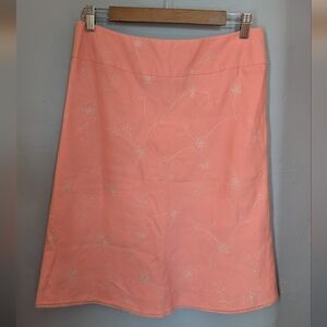 🌙 Sigrid Olsen Coral Floral A-Line Skirt